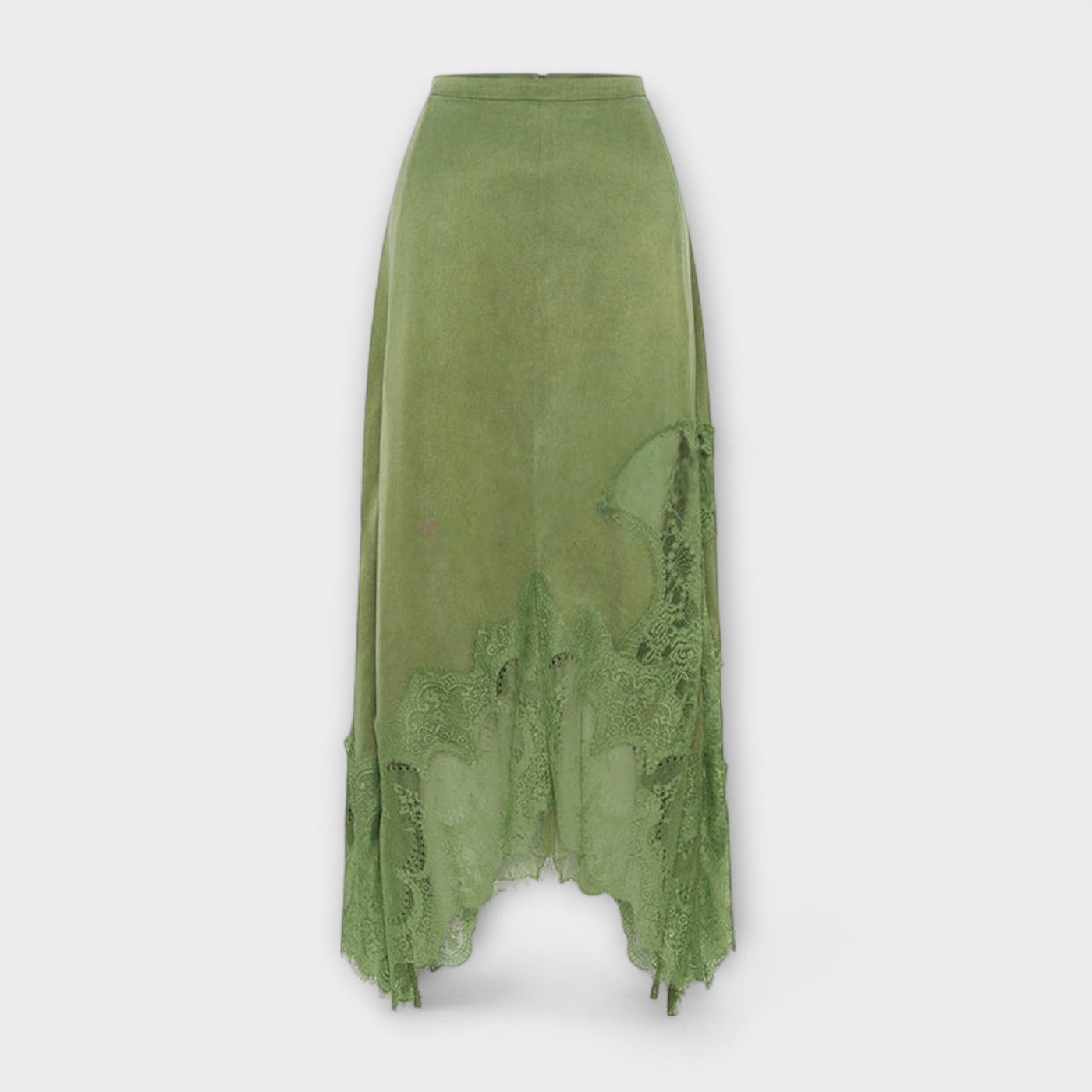 Kaia - Satinbluse mit Spitzenbesatz und plissiertem Ausschnitt im Set