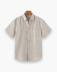 Herren Lässiges Kurzarmhemd | Atmungsaktiv für Sommer in Beige