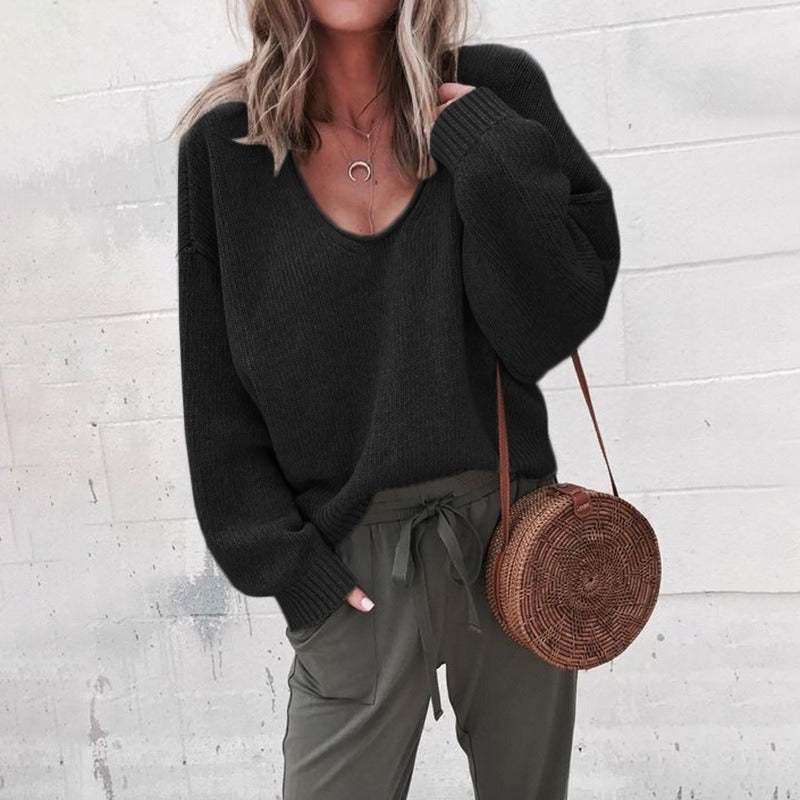 Jaqueline - Oversize V-Neck Pullover
