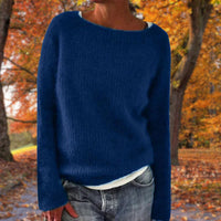 Silke | Damen Lässiger Herbst Strickpullover in Blau