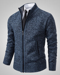 Torsten | Herren Klassischer Reissverschluss-Pullover in Blau