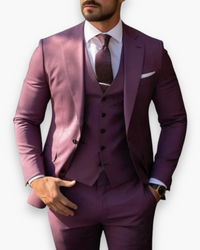 Herren Anzug 3-teilig Slim Fit | Klassisch & Elegant für Hochzeitsgäste in Mauve