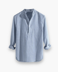 Herren Klassisches Langarmhemd | Zeitloses Design in Blau