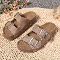 Abigail | Gepolstert Riemchen Sandalen in Khaki