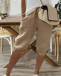 Damen Bequeme Kordelzug Shorts | Kurze Hosen Damen in Beige