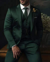 Herren Anzug 3-teilig Slim Fit | Klassisch & Elegant für Hochzeitsgäste in Olivgrün