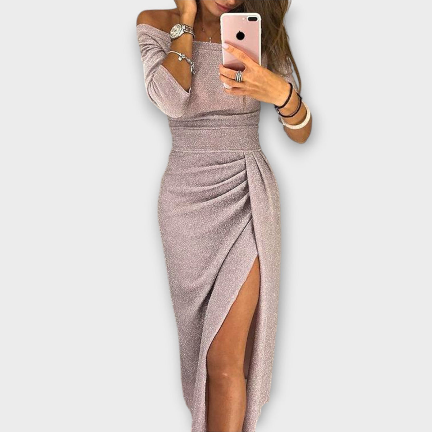 Lena - Elegantes Off-Shoulder Kleid