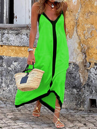 Maxine - Weiches ärmelloses Maxikleid in Grün