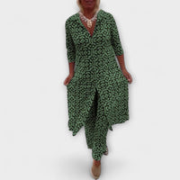 Camilla - Elegante Geometrischs Set in Grün