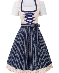 Damen Blumenmuster Dirndlkleid | Midi Festlich in Blau