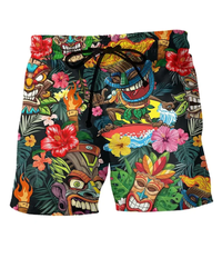Herren Trendige Graffiti Badeshorts | Bequem und Schnell Trocknend in Braun