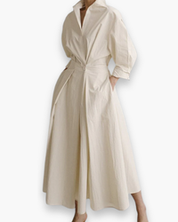 Damen Elegantes Sommerkleid | Perfekte Passform Maxi Dress in Beige