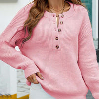 LOLA™ ELEGANTER KABELSTRICK CASUAL PULLOVER in Pink