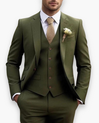 Herren Anzug 3-teilig Slim Fit | Klassisch & Elegant für Hochzeitsgäste in Smaragdgrün