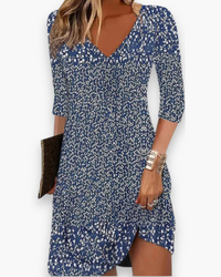 Damen Lässiges Bedrucktes Sommerkleid | Midi in Blau