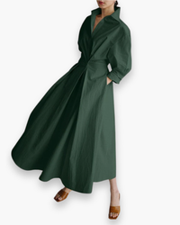 Damen Elegantes Sommerkleid | Perfekte Passform Maxi Dress in Armee Grün