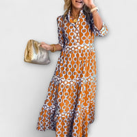 Loradia – Midikleid mit Kettenprint in Orange