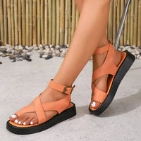 Afrozeh™ Klobige Gladiator-Sandalen in Orange