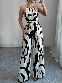 Audrey | Neckholder Weites Bein Jumpsuit in Weiß