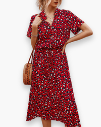 Damen Trendiges Fließendes Kleid | Sommerkleider in Rot