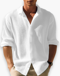 Herren Elegantes Langarm Hemd | Vielseitig in Weiß