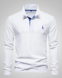 Paul | Herren Legeres Langen Ärmeln Poloshirt in Weiß