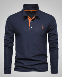 Paul | Herren Legeres Langen Ärmeln Poloshirt in Orange