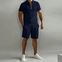Herren Elegantes Polo- und Shorts-Set | Sommer in Dunkelblau