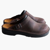 Herren klassische Clogs mit Innensohle in Dunkelbraun