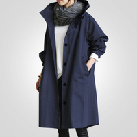 Regenjacke Damen Mit Knopfverschluss | Klassisch & Wetterfest in Blau