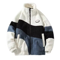 Herren Klassische Fleecejacke | Stehkragen in Weiß