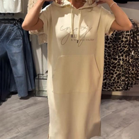 LORAVINE - Kapuzen Freizeitkleid in Beige