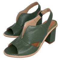 Querla - unübertroffene Langlebigkeit und zeitlose Eleganz bei Damen-Sandalen aus echtem Leder in Dunkelgrun