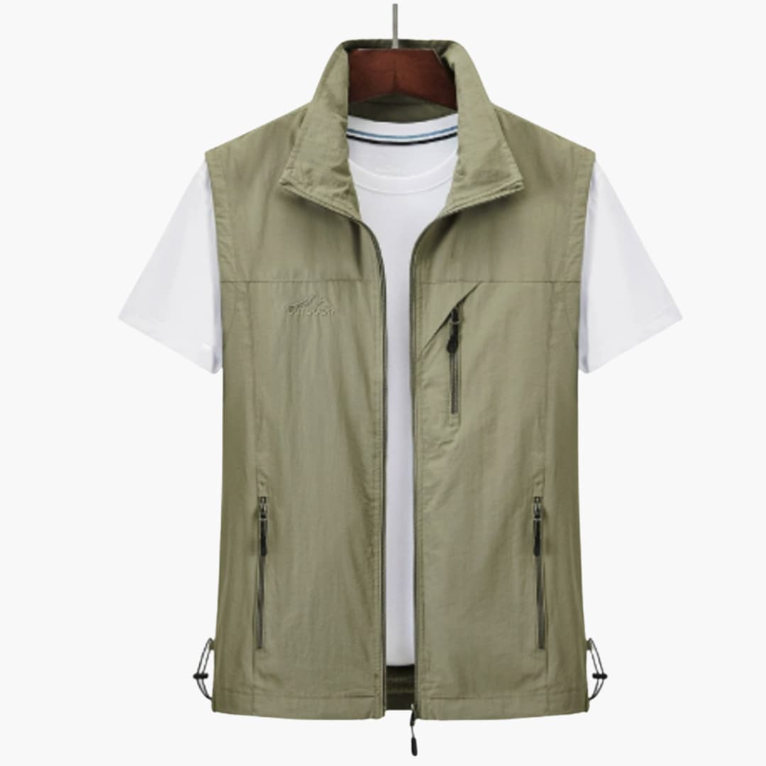 Männer Outdoor-Weste mit Reißverschluss und verstellbarem Saum