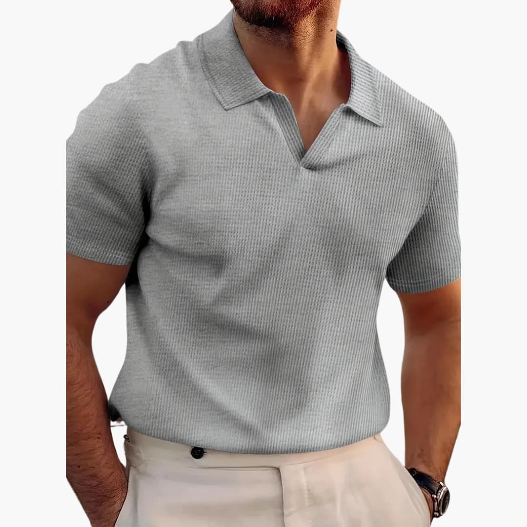Stylisches Waffelpolo-Shirt für Männer - bequeme Passform