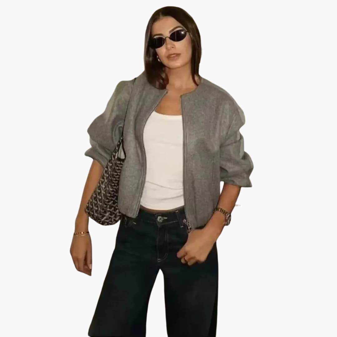 Rundhals Übergangsjacke für Damen