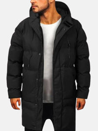 Herren Winterjacke Parka Warm | Outdoor Schlank in Schwarz