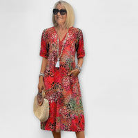 Maja - Blumenkleid in Rot