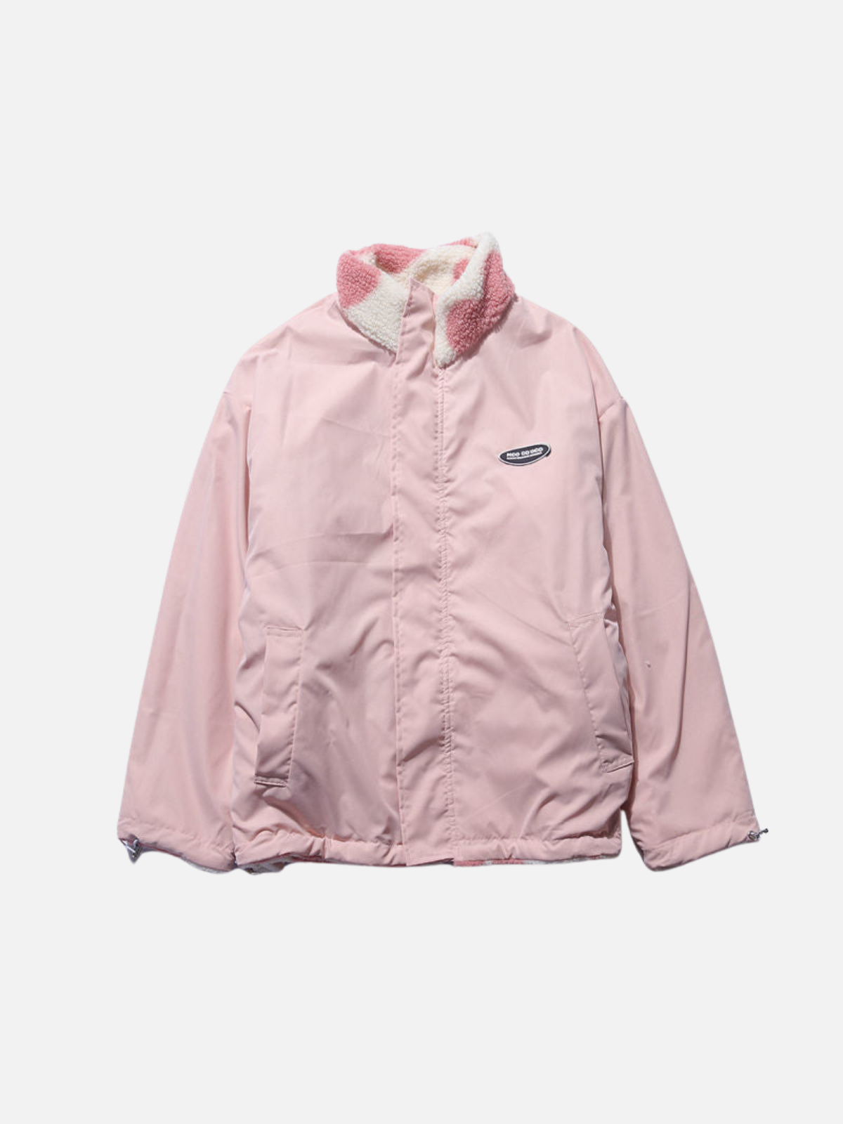 Verspielte Oversized Doppelseitige Herzmuster-Jacke