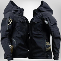 Winterjacke Herren Winddicht | Taktische Outdoorjacke in Schwarz