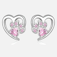 LIVIA – Elegante Herz- und Pfoten-Ohrringe mit funkelndem Zirkonia für einen Blickfang in Rosa