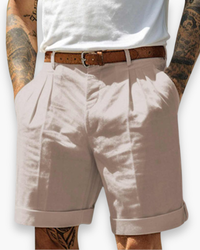 Herren Klassisch Gefaltete Shorts | Komfortabel in Beige