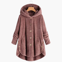 Damen jacke mit Kapuze und Knopfverschluss in Rosa
