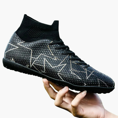 Herren-Fußball schuhe mit Schnürverschluss und strukturierter Sohle