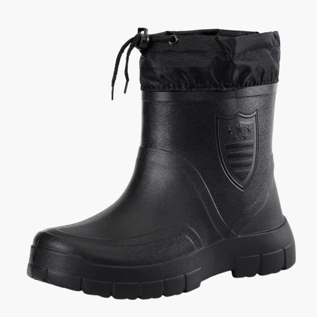 Herren Stiefel mit Futter und Kordelzugverschluss