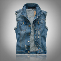 Weste Herren Vintage Stil | Ärmellose Freizeitweste Mit Taschen in Blau