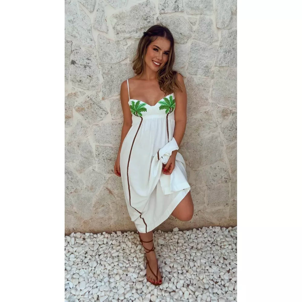 Elvie - Schickes, bedrucktes Maxikleid mit Trägern