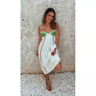 Elvie - Schickes, bedrucktes Maxikleid mit Trägern