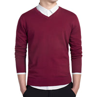 Tom - Komfortabler V-Ausschnitt-Pullover in Rot