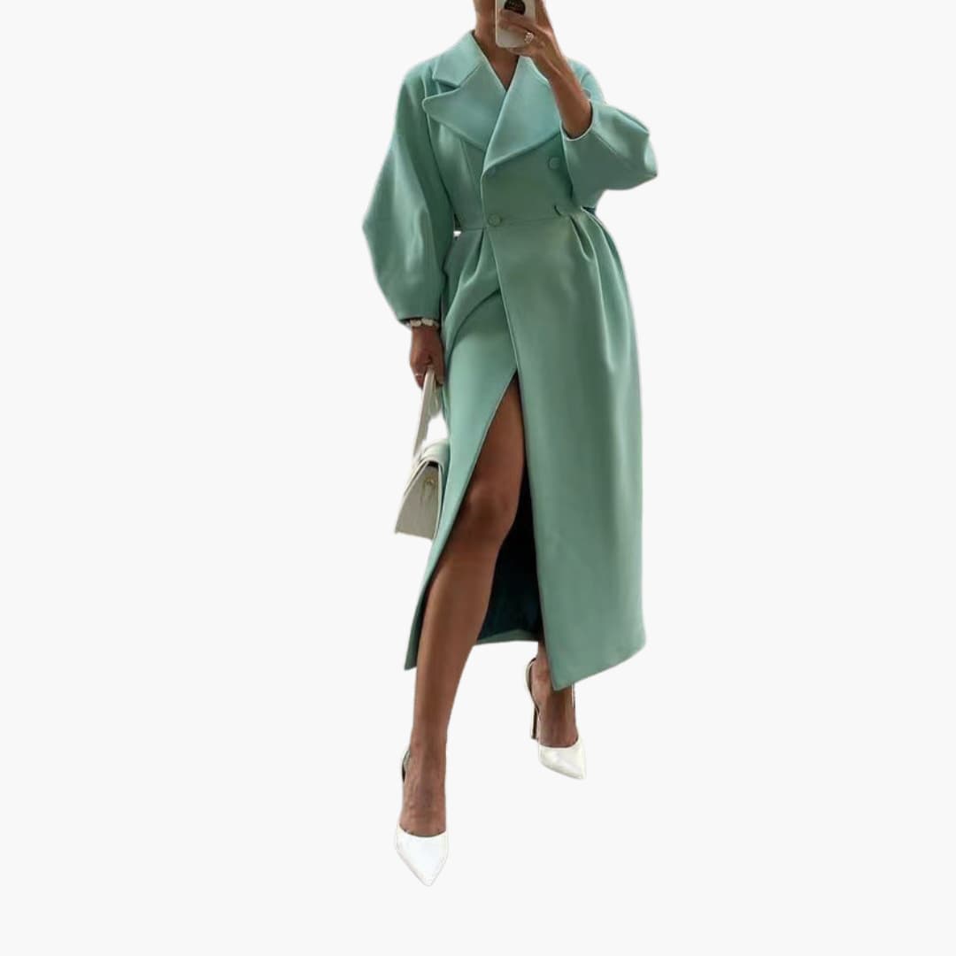 Langer Trenchcoat mit Revers für Damen